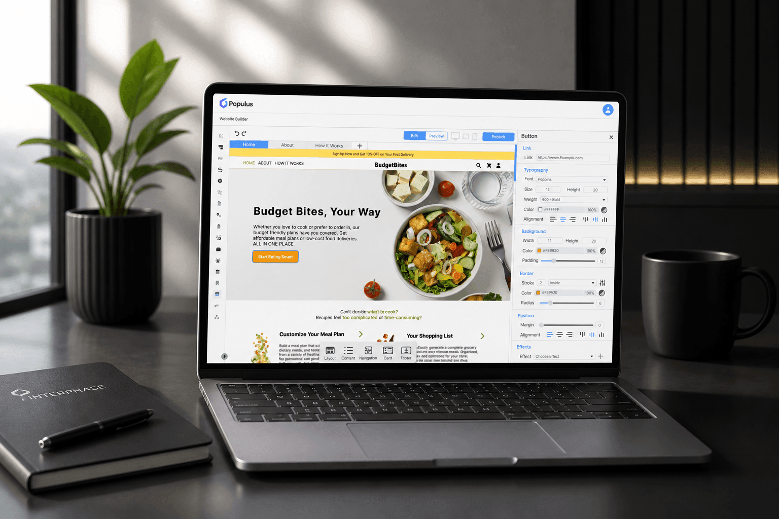 Populus Website Builder Tool Redesign